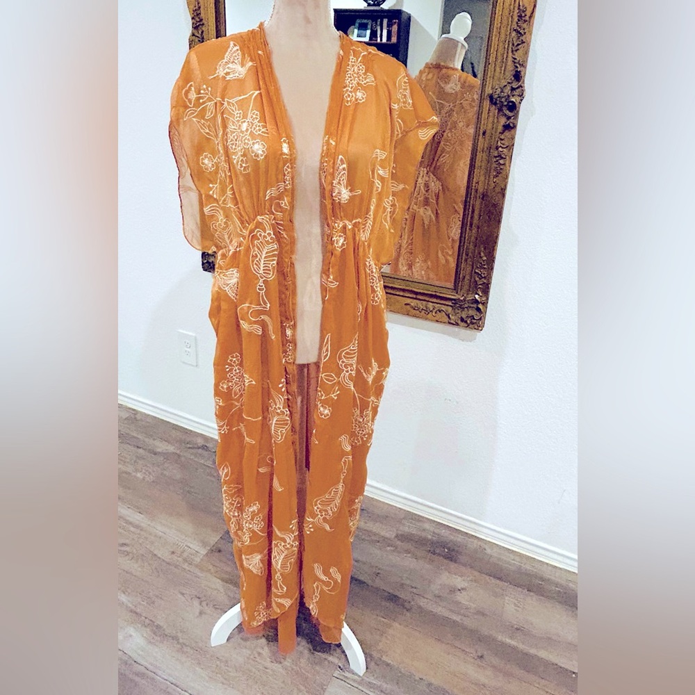 Fairycore Gypsy vibes festival wear embroidered duster cardigan
